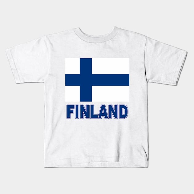 The Pride of Finland - Finnish Flag Design Kids T-Shirt by Naves